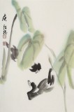 【已售】庾超然 四尺三开《荷香》 黄鹤楼书画院院长