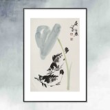 庾超然 四尺三开《有余图》 黄鹤楼书画院院长