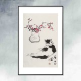 【已售】庾超然 四尺三开《猫趣图》 黄鹤楼书画院院长