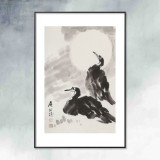 庾超然 四尺三开《双栖图》 黄鹤楼书画院院长