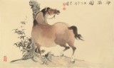 【已售】曹建涛 四尺三开《神骏图》 独具特色水墨人物画家