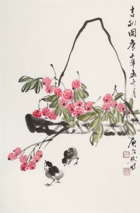 【已售】庾超然 四尺三开《吉利图》 黄鹤楼书画院院长