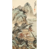 何挥毫 《秋山水阁图》 当代新安画派代表性名家