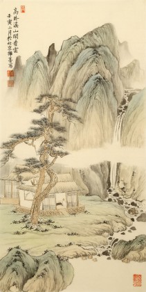 何挥毫 《高卧溪山闲看云》 当代新安画派代表性名家