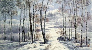 金昌哲《北方的冬天》朝鲜国画