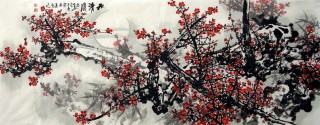 六尺国画梅花《双清图》