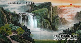 客厅字画 客厅招财风水挂画《聚宝盆》