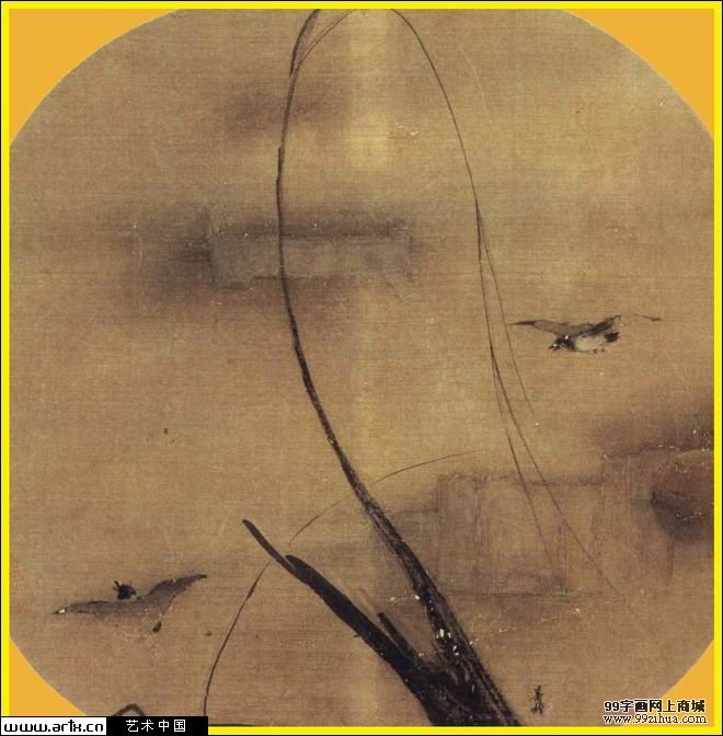 秋柳双鸦图·南宋·梁楷/zihuabk/uploads/allimg/121221/15493S2M-0.jpg