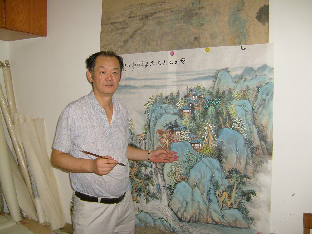 郑庆年老师在讲解山水画